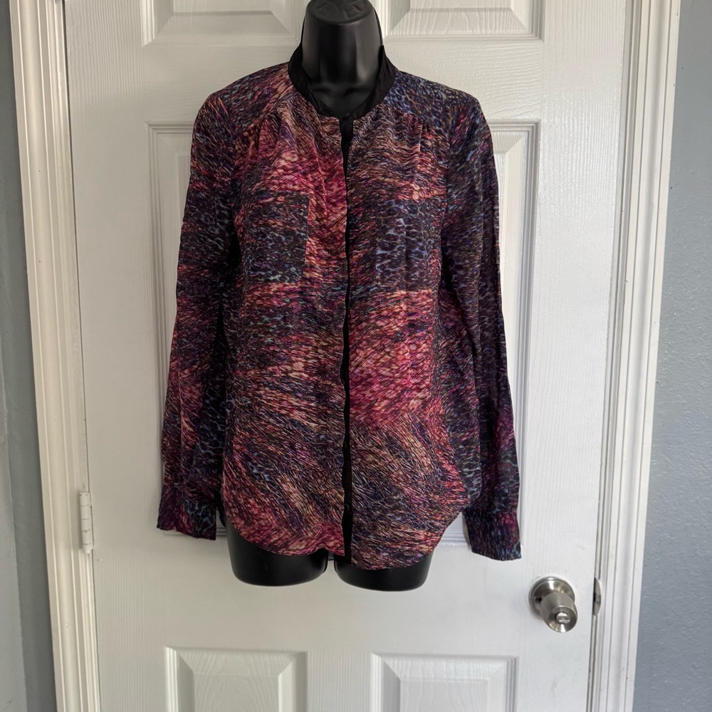 Rebecca Taylor printed button up blouse - size 4